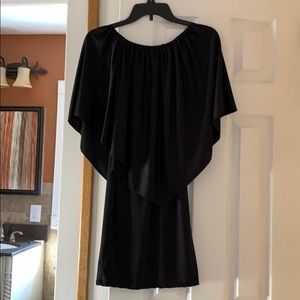 Silky black off  the shoulder dress